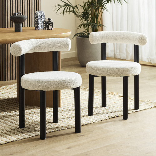 Temple Webster Roselin Boucle Dining Chairs